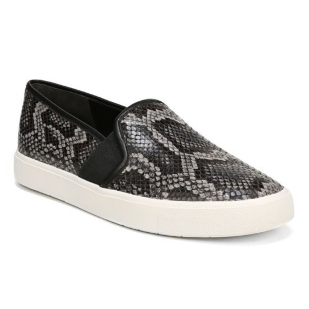 Vince Snake Print Slip-On Sneakers - Black and Gray - Picture 2 of 9